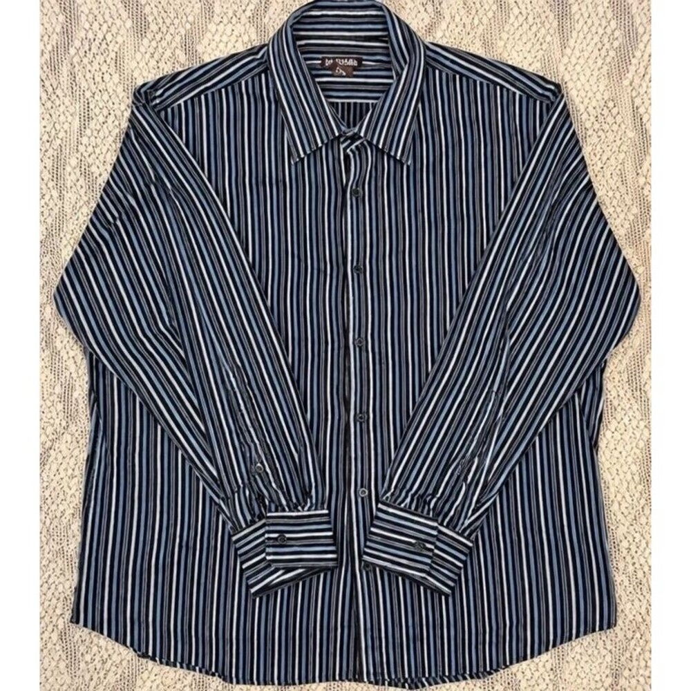 Michael Kors Men’s XXL Striped Button Down Dress Shirt 100% Cotton